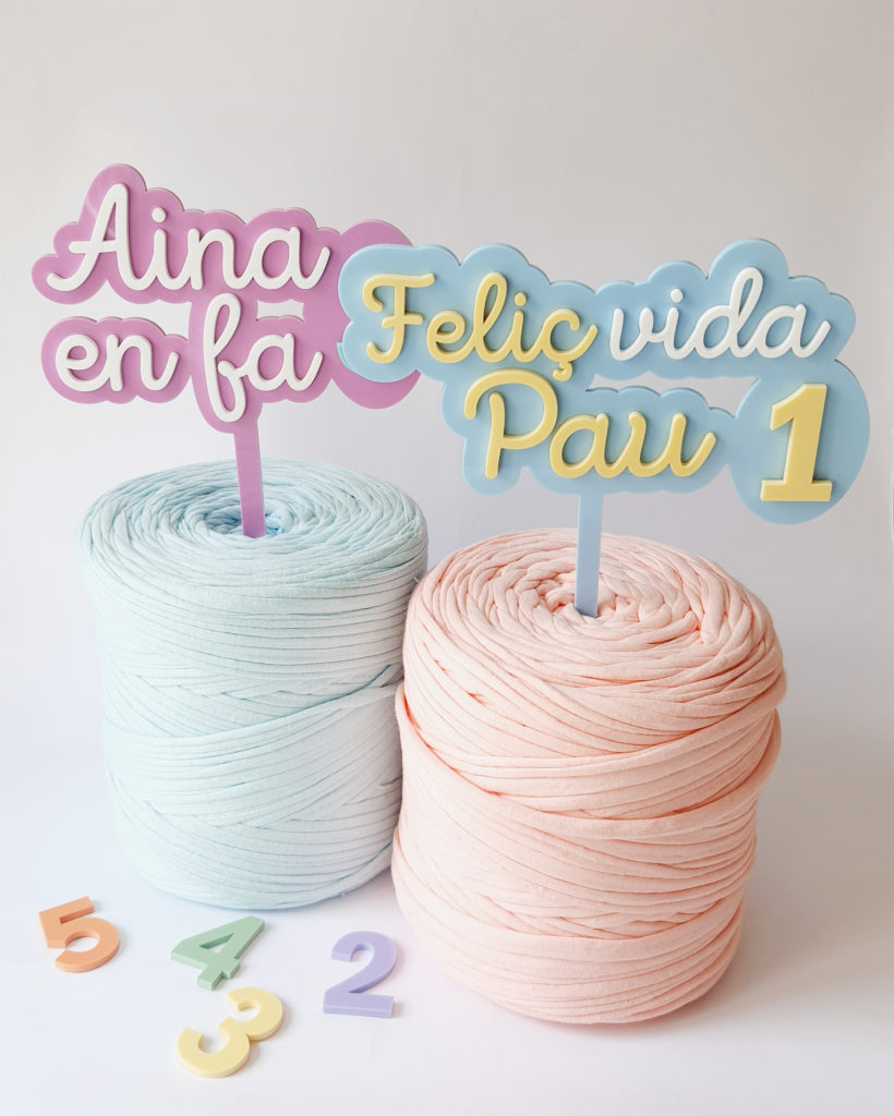 Topper texto personalizable – Pistacho y Avellana