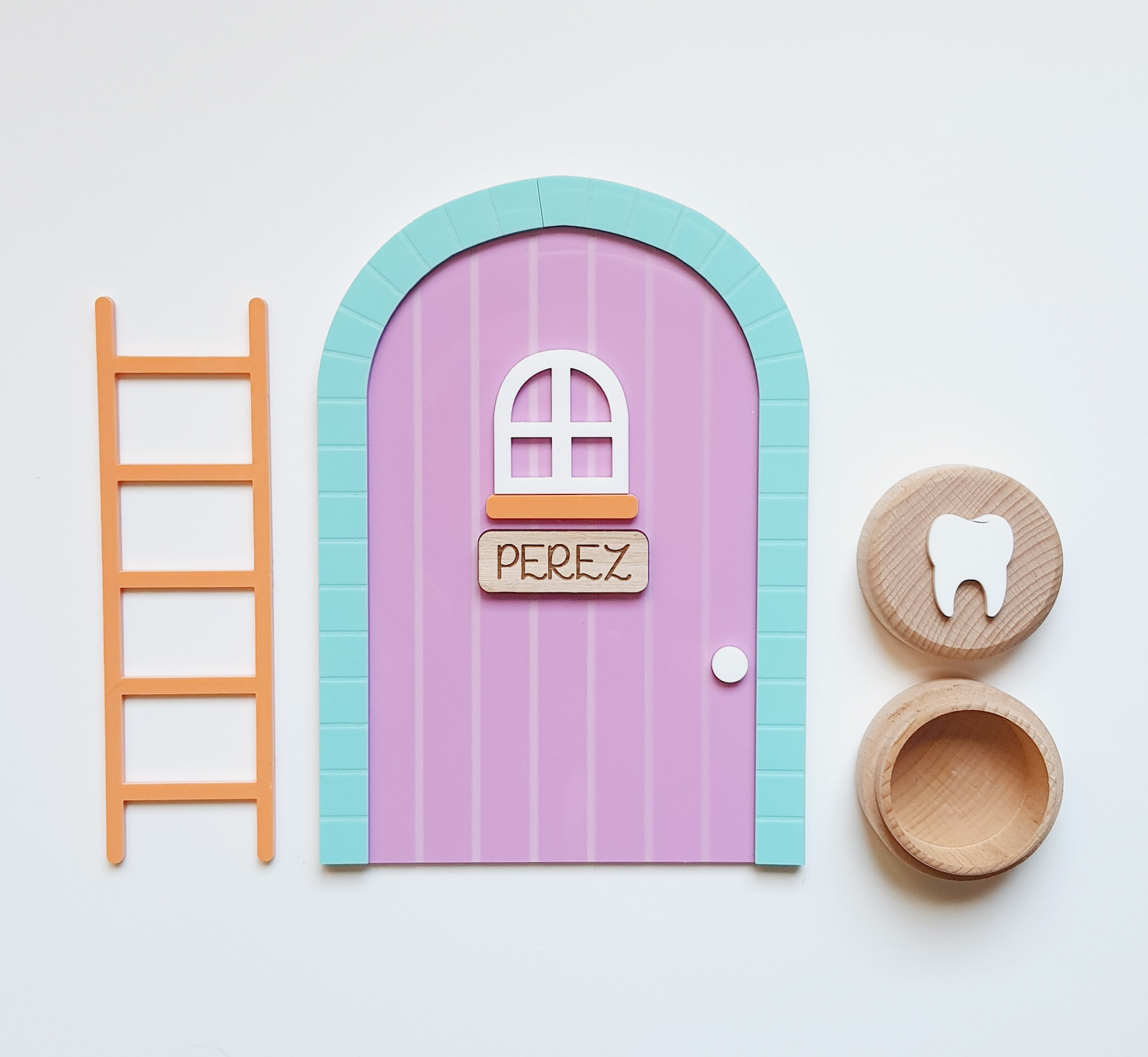 Puerta ratoncito Perez de colores Personalizada con nombre. Con bolsa de  regalo para niños y niñas y moneda dorada. HECHA EN ESPAÑA : :  Productos Handmade