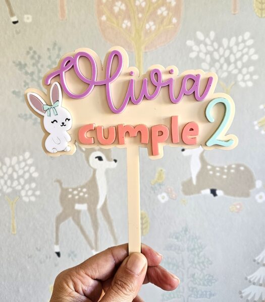Topper personalizado con conejo