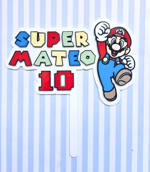 Topper personalizado super mario