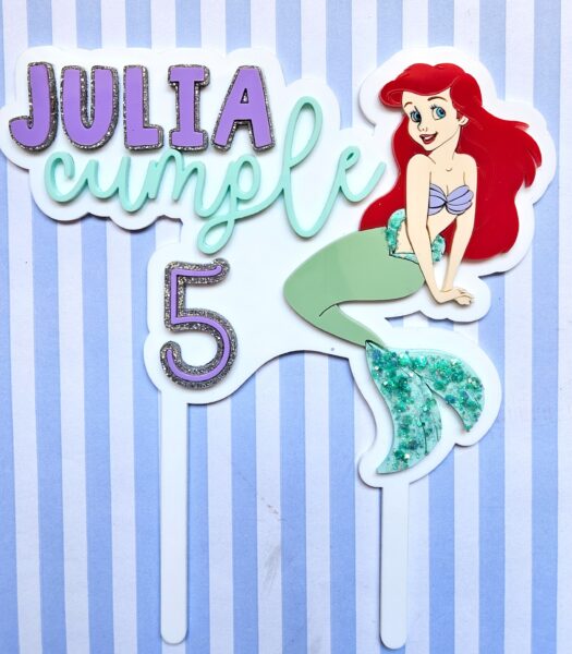 Topper personalizado Ariel La Sirenita