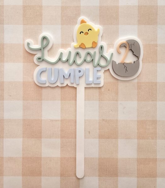 Topper personalizado pollito