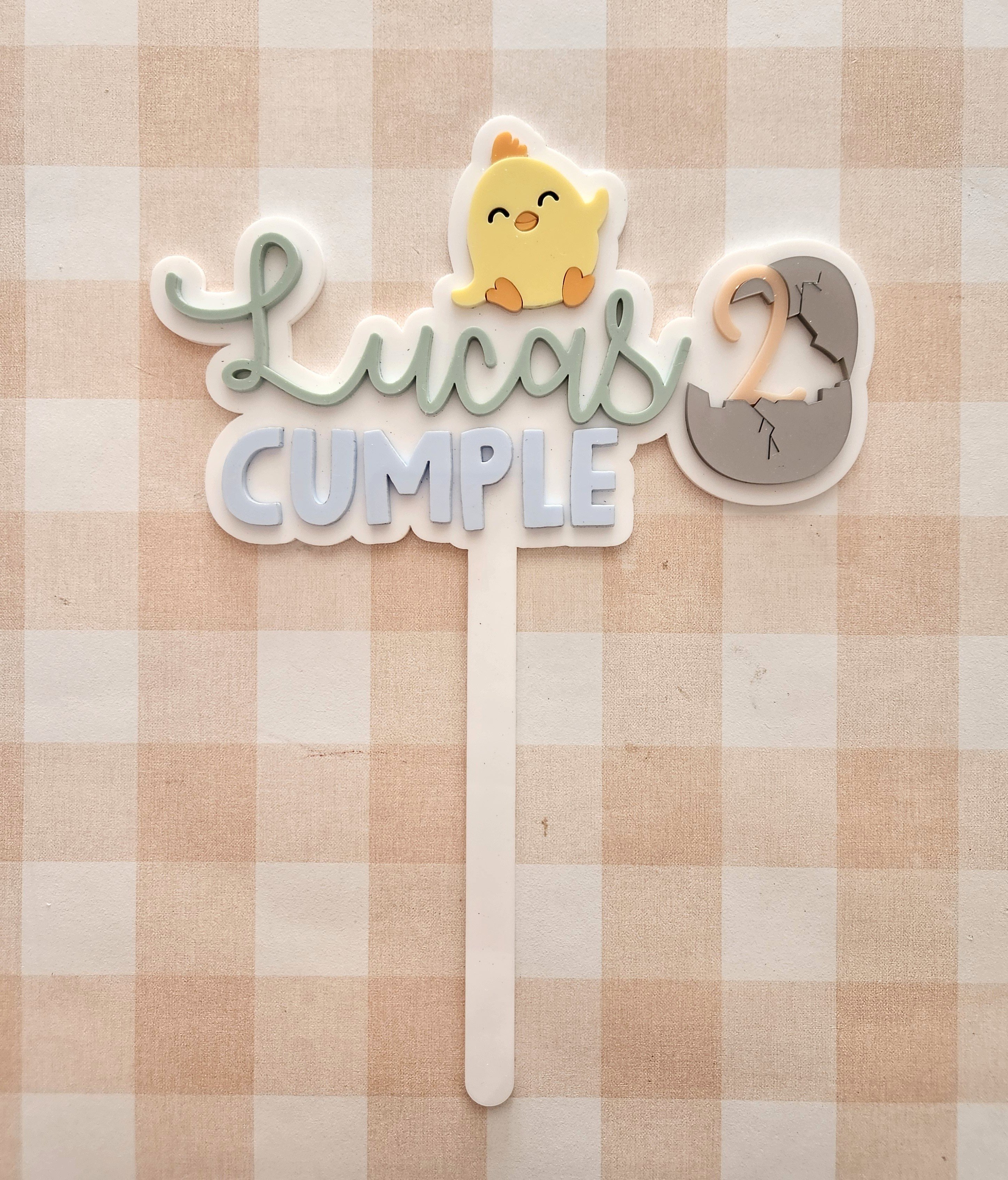 Topper personalizado pollito