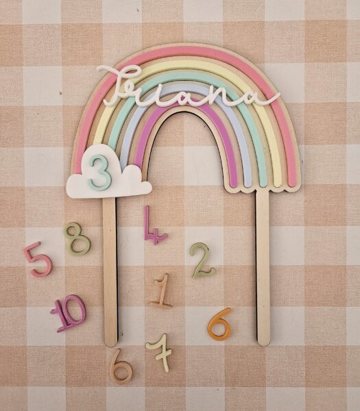 Topper personalizado arcoiris