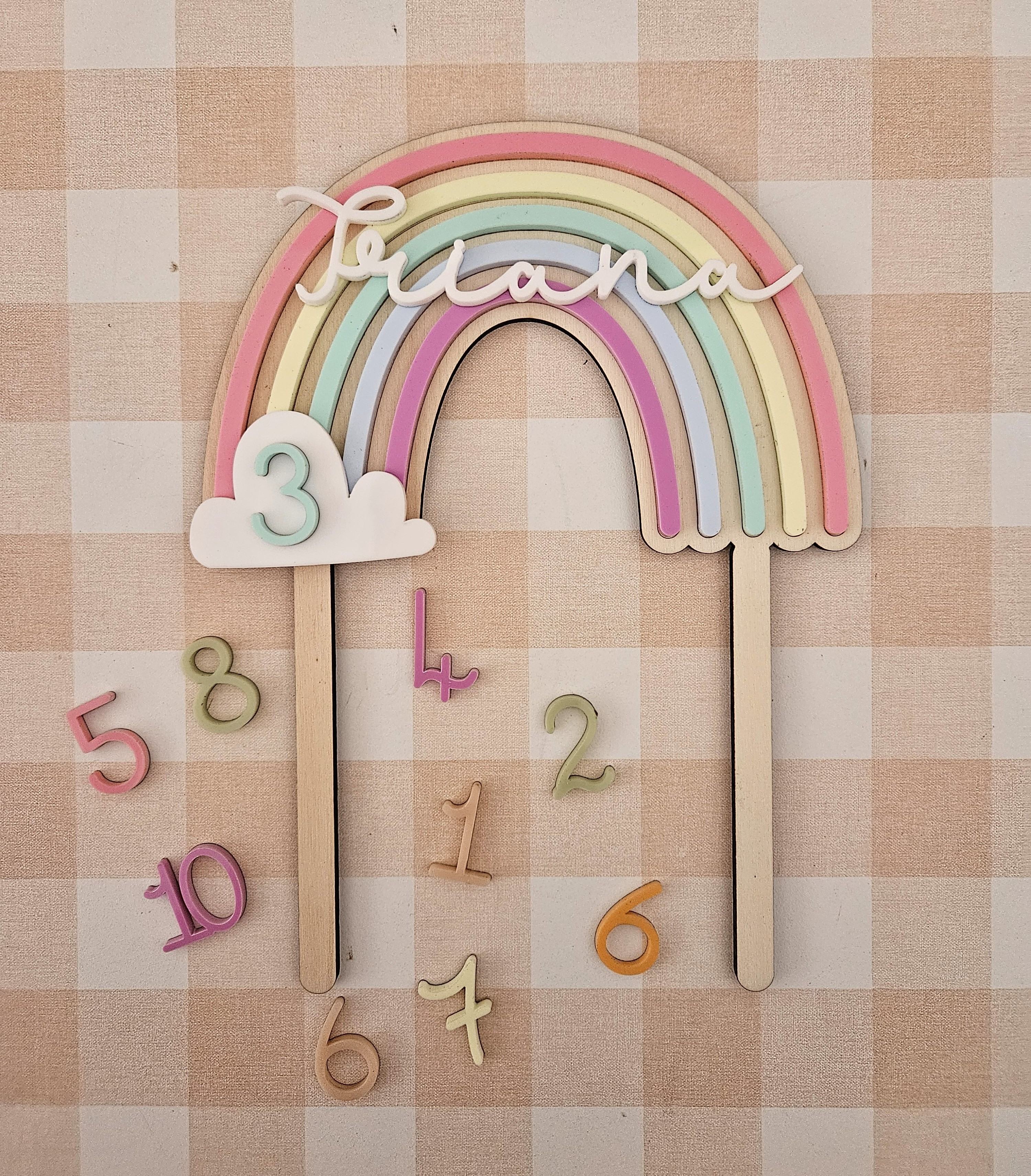 Topper personalizado arcoiris
