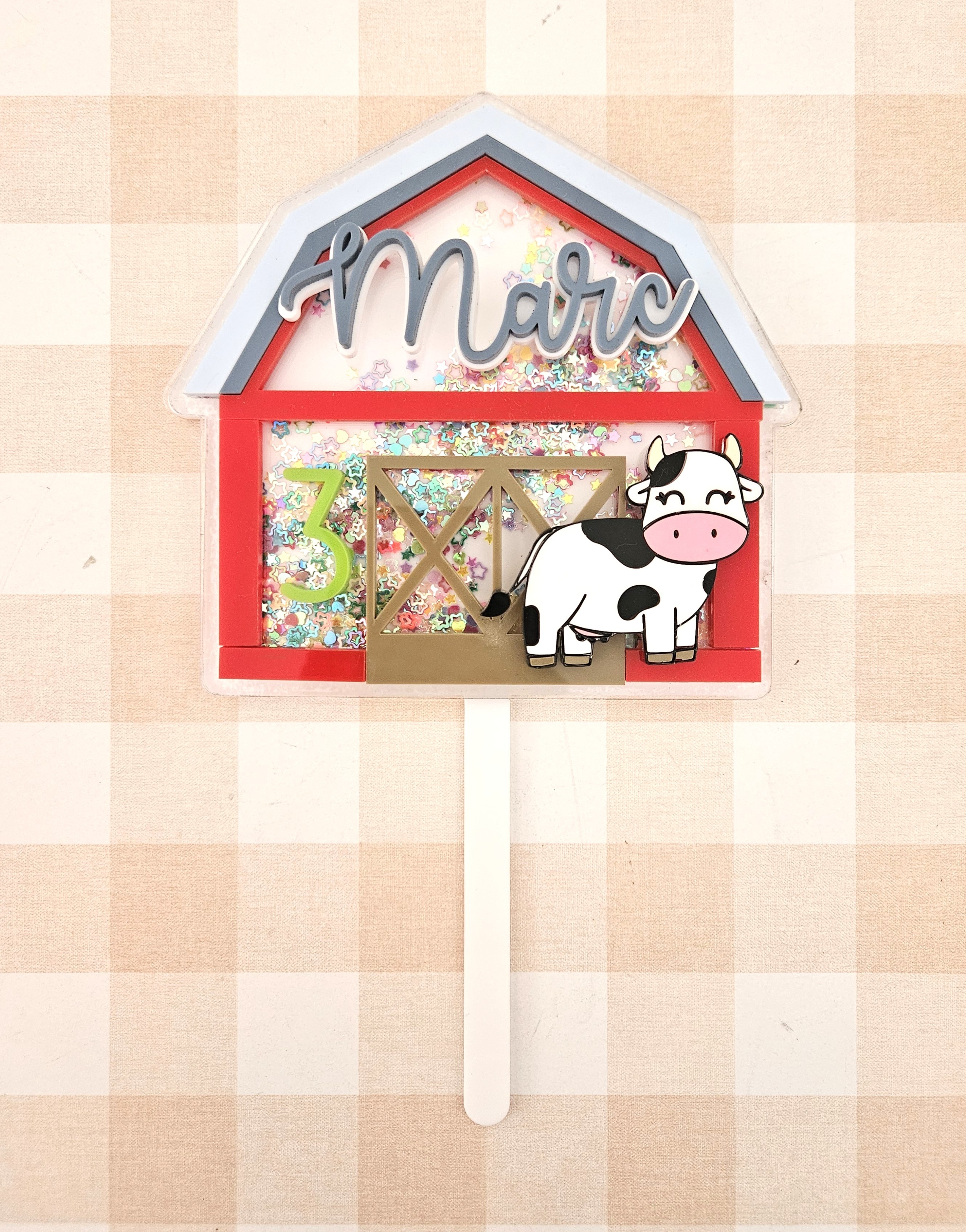 Topper granja y vaquita