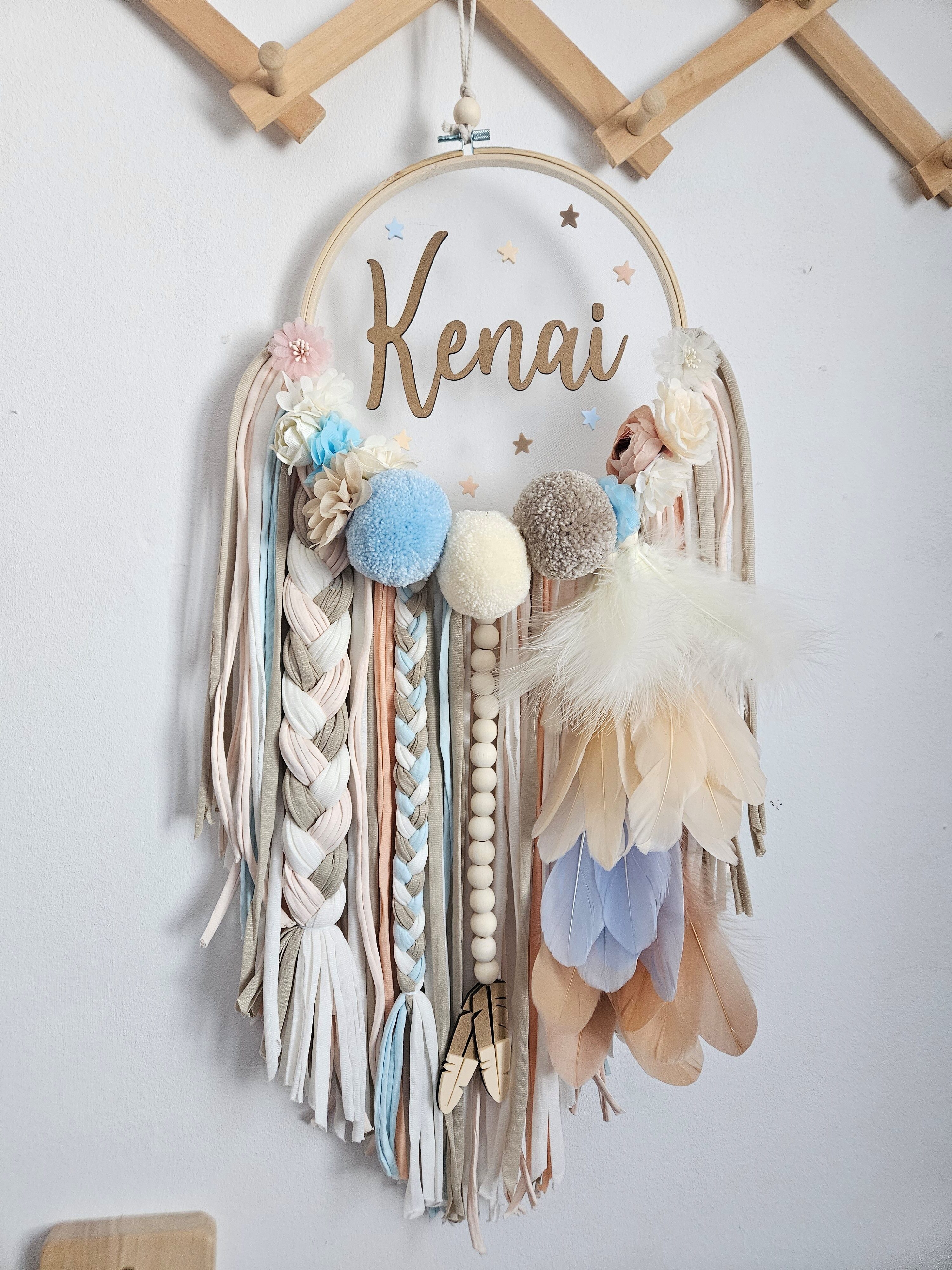 Atrapasueños con nombre en colores pastel