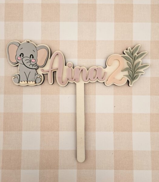 Topper personalizado con elefante