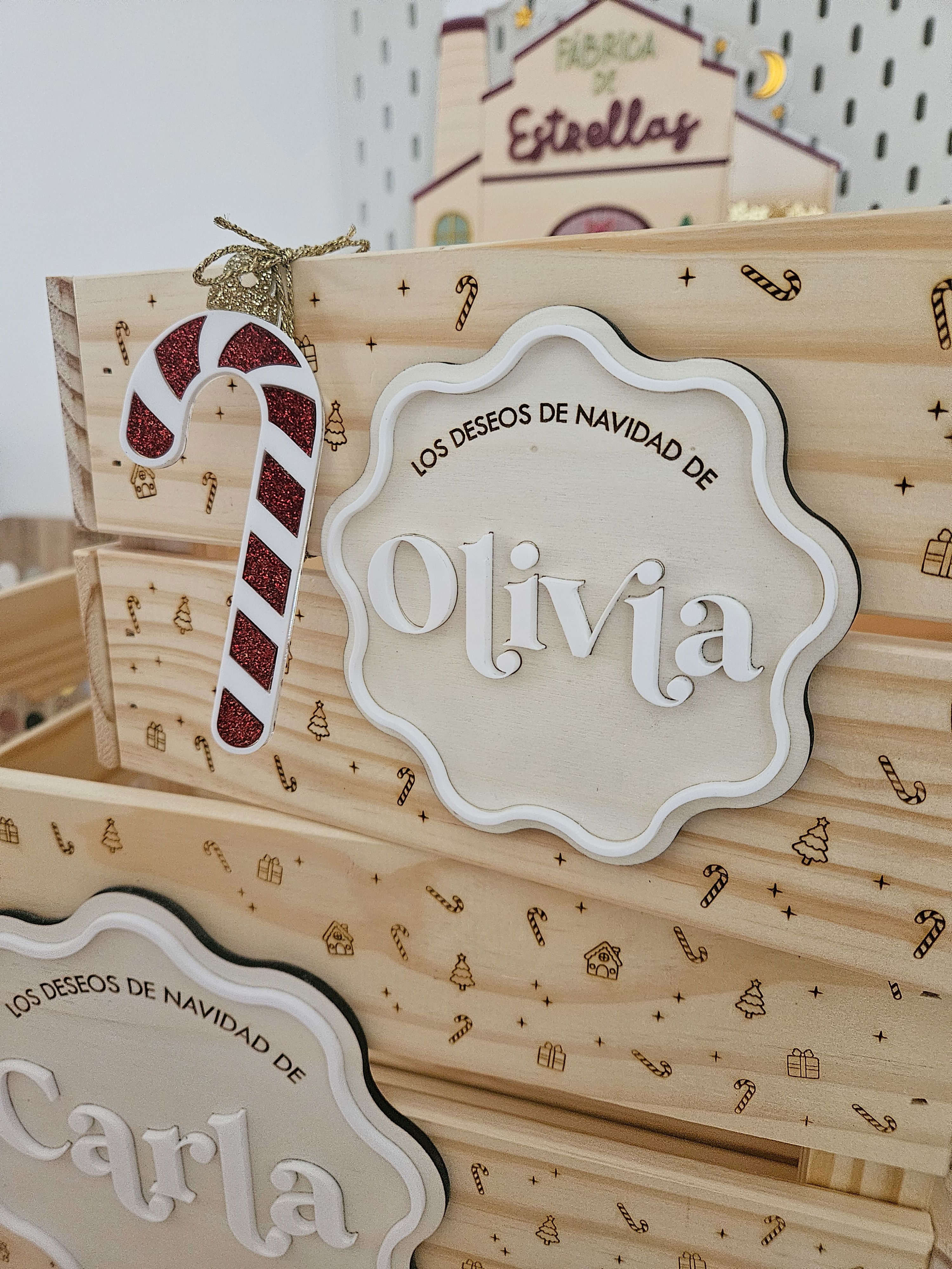 Caja de madera regalos de navidad